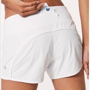 White lululemon speed shorts
